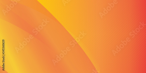 Abstract yellow waves or curved professional business design layout template or corporate banner web design background with halftone effect. Curve flow orange motion illustration.