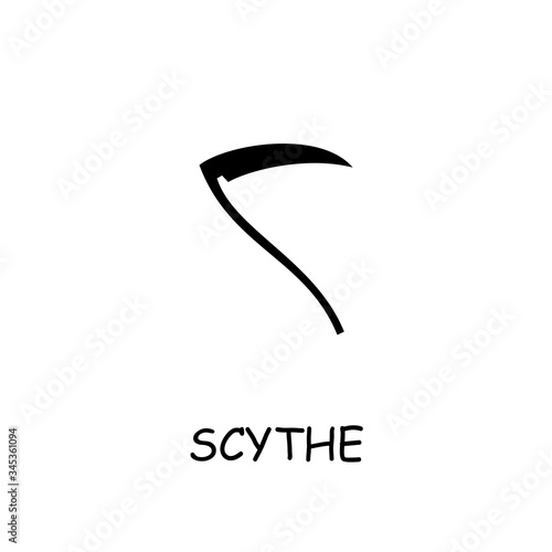 Scythe flat vector icon
