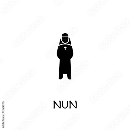 Nun flat vector icon