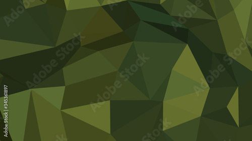 Abstract polygonal background. Geometric Dark Olive Green vector illustration. Colorful 3D wallpaper.