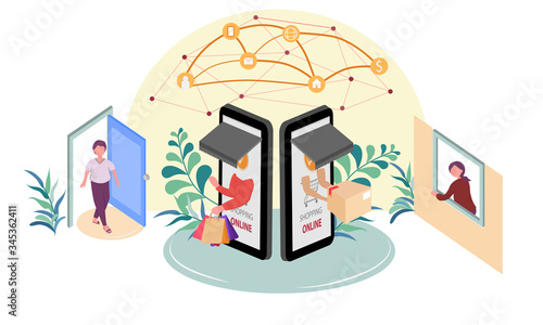 Customers can order products via mobile phone and wait to receive at home.