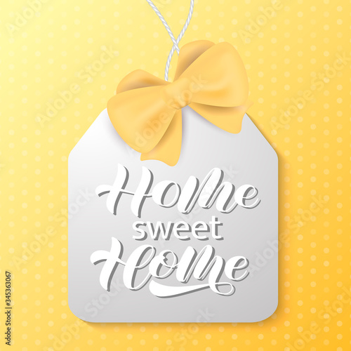 Vector stock illustration. Home sweet home brush lettering for banner or poster