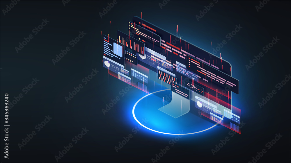 Online learning. Internet distant training and courses on learning or educational platform.The process of remote self-education. Educational app. Creative Modern vector illustration isometric style