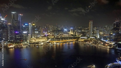skyline of singapore city at night © chriss73