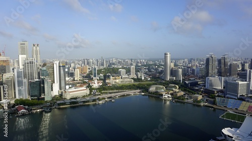Singapore, circa march 2020: Skyline of Singapore