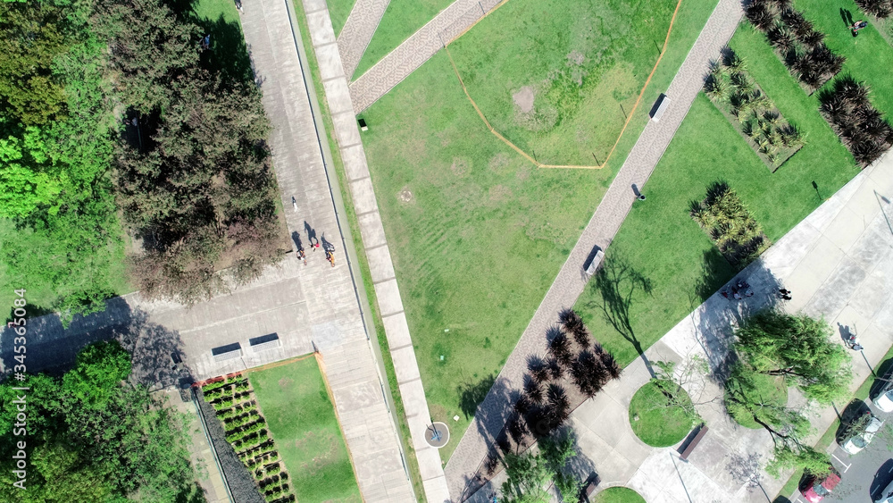 Fototapeta premium Area view of one of one of the prestigious parks of Puerto Madero in the city of Buenos Aires.