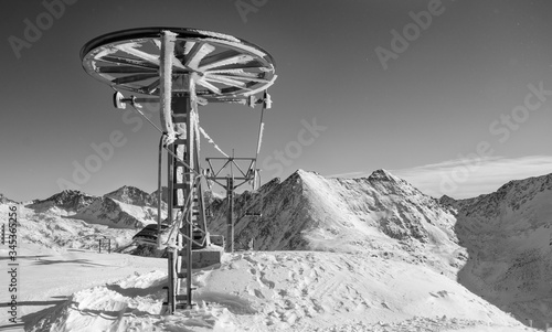 ski lift in winter
