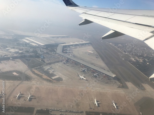 airport view from airplane window