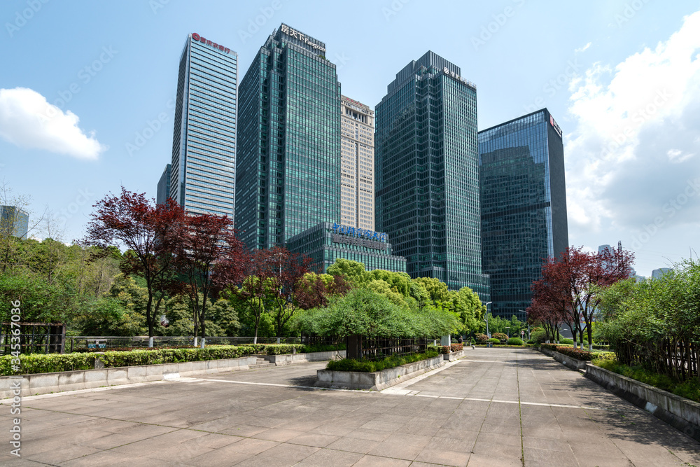 Empty floors and office buildings in financial center, Chongqing, China Empty floors and office buildings in financial center, Chongqing, China