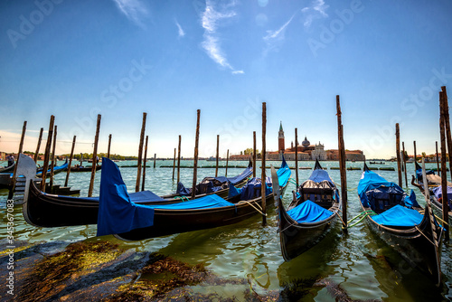Anchored gondolas waiting in times of crisis .