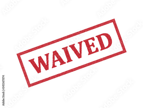 Red grunge Rubber stamp with word waived inside,stamp on white background, vector illustration