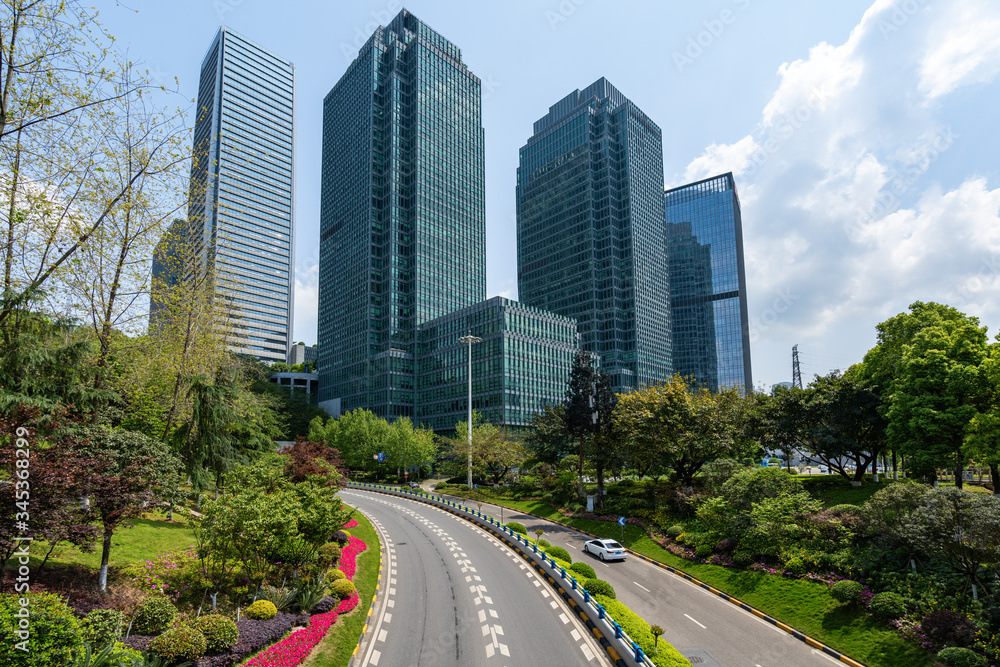 Financial Center Road and office building, Chongqing, China