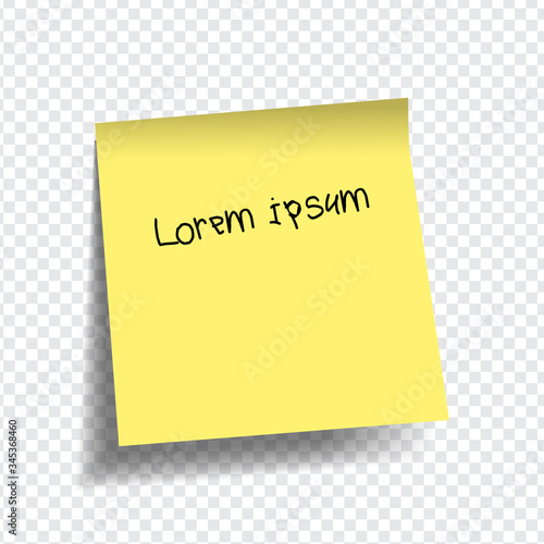 Realistic Yellow sticky note notes isolated on white. Square sticky paper reminders with shadows, paper page mock up.