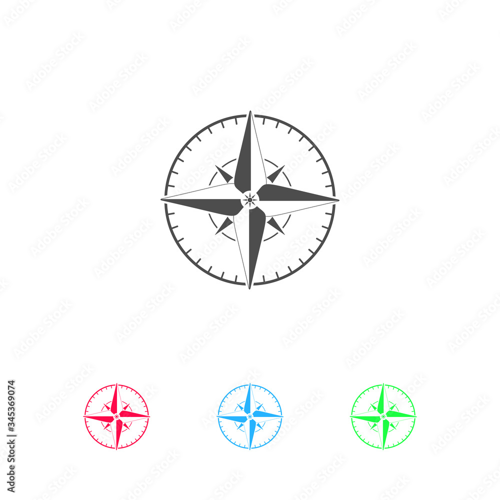 Compass icon flat Compass icon flat