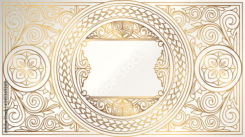 Golden ornate decorative vintage design