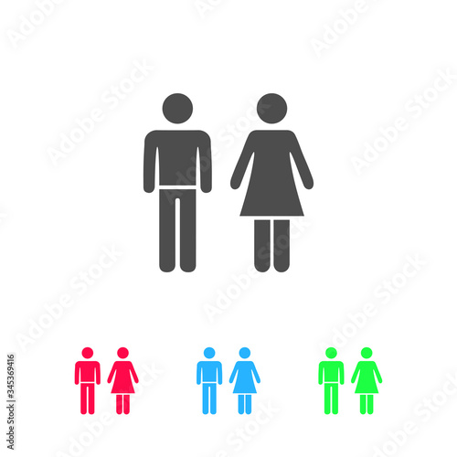 Man and woman icon flat