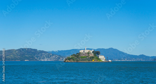 Alcatraz Prison Island in San Francisco Bay, offshore from San Francisco, California