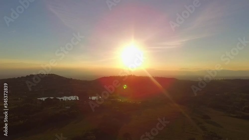 Wallpaper Mural sunset the bright sun and illuminates the mountain Torontodigital.ca