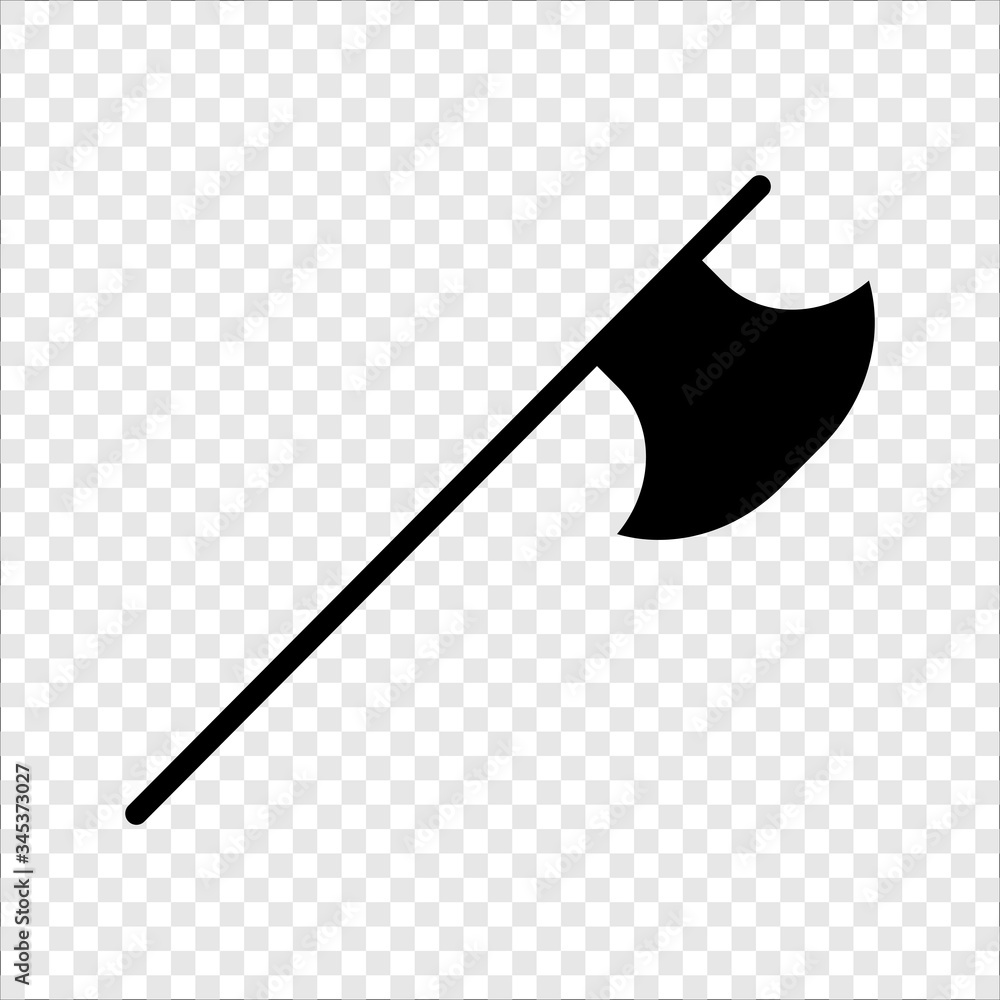 Axe icon vector on transparent grid