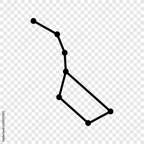 Big Dipper icon on transparent grid
