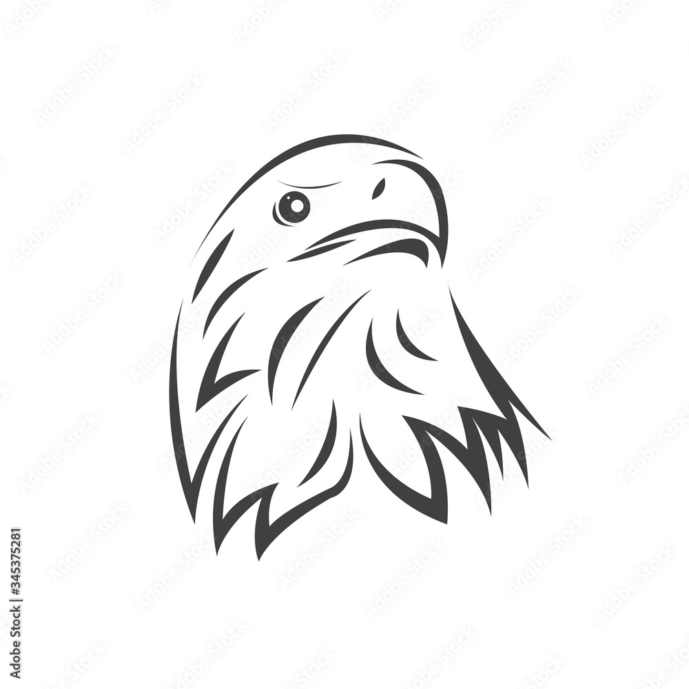 Vector Head of an Eagle. Black. Logo. Mascot. illustration. on white background Vector Head of an Eagle. Black. Logo. Mascot. illustration. on white background