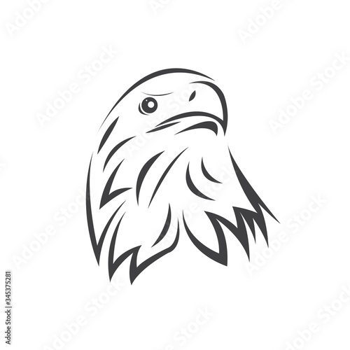 Vector Head of an Eagle. Black. Logo. Mascot. illustration. on white background