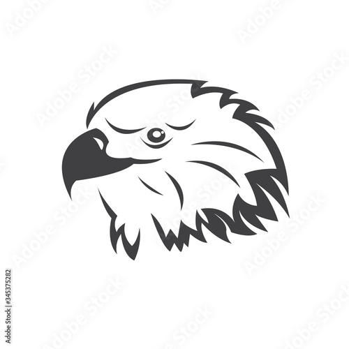 Vector Head of an Eagle. Black. Logo. Mascot. illustration. on white background