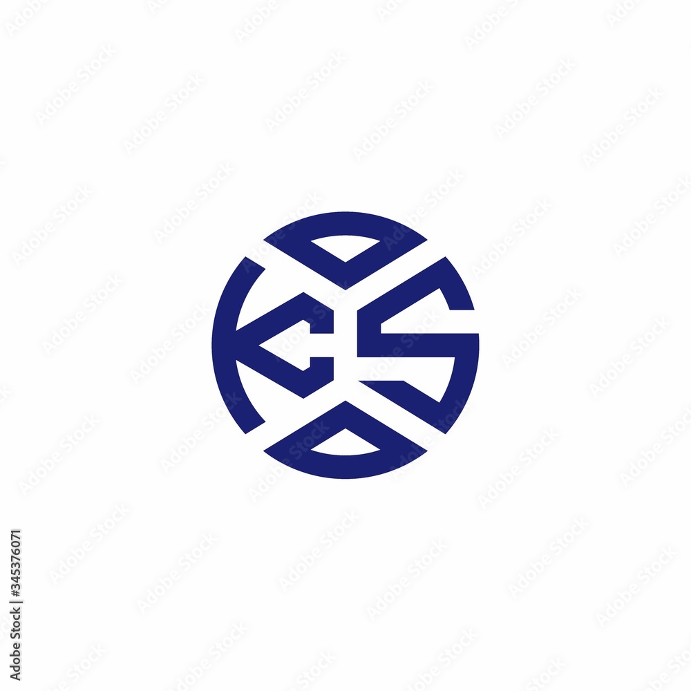 KS monogram logo with abstract shapes in modern style KS monogram logo with abstract shapes in modern style
