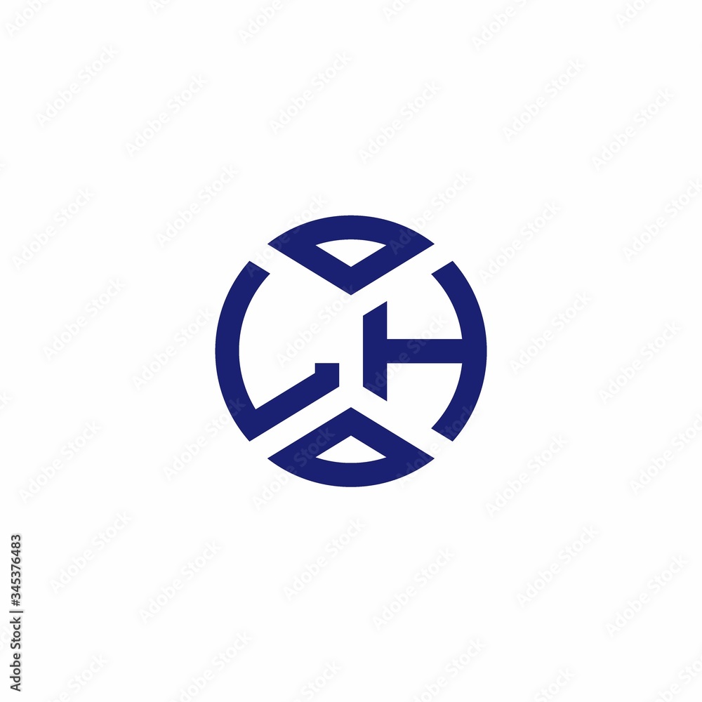 LH monogram logo with abstract shapes in modern style LH monogram logo with abstract shapes in modern style