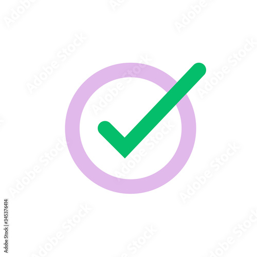 Checkmark or tick icon vector symbol line outline art, modern check mark design