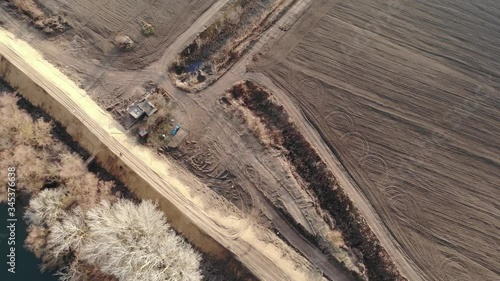 aerial view of the road