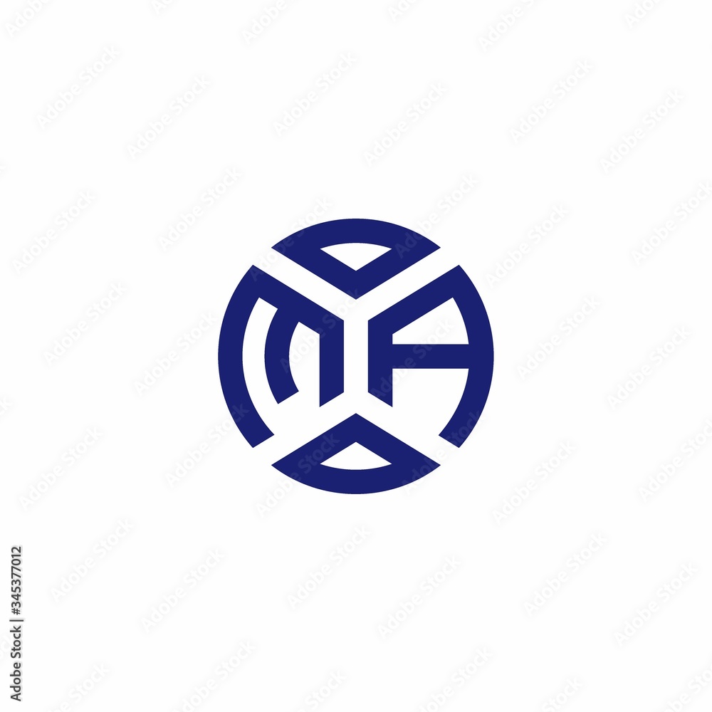 MA monogram logo with abstract shapes in modern style MA monogram logo with abstract shapes in modern style