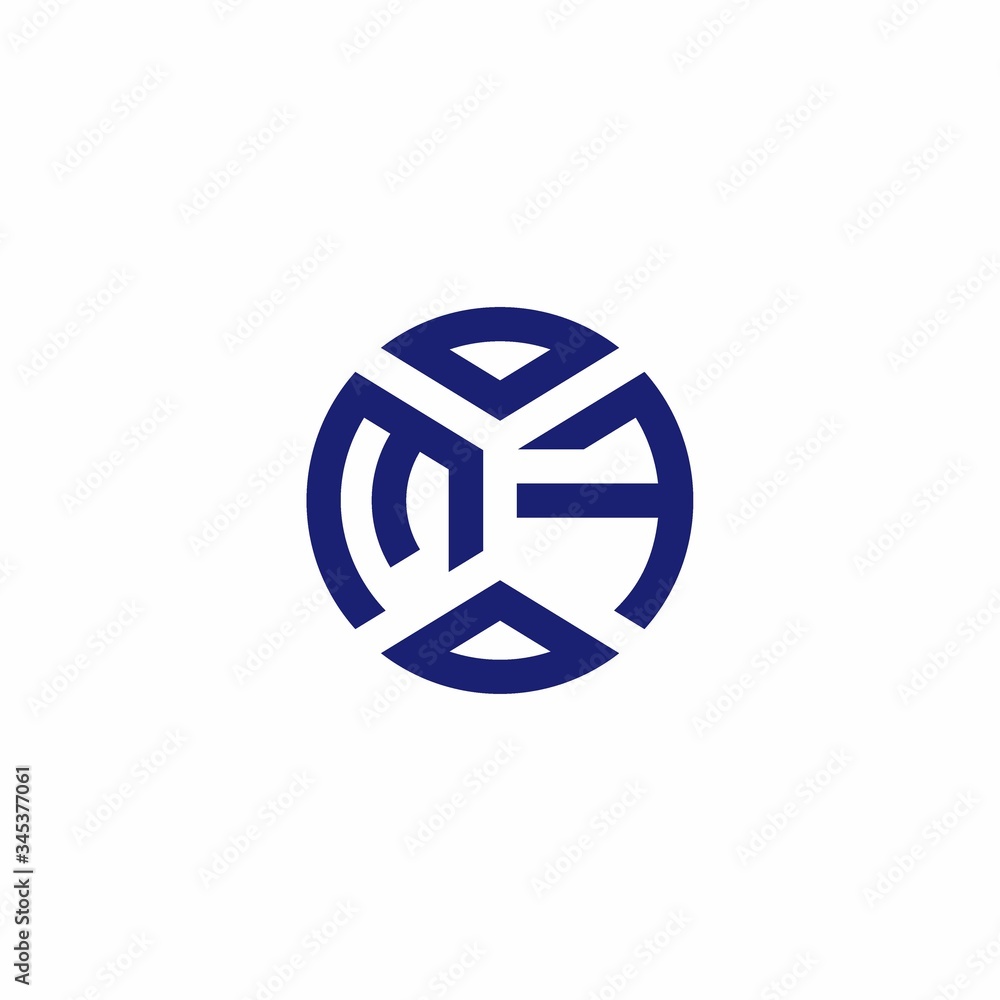 MF monogram logo with abstract shapes in modern style MF monogram logo with abstract shapes in modern style