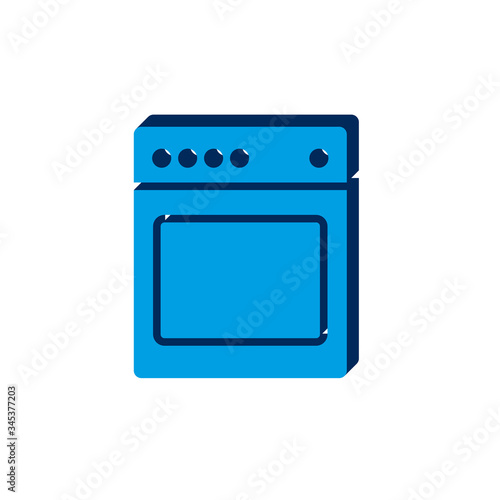Stove icon vector isometric. 3d sign isolated on white background.
