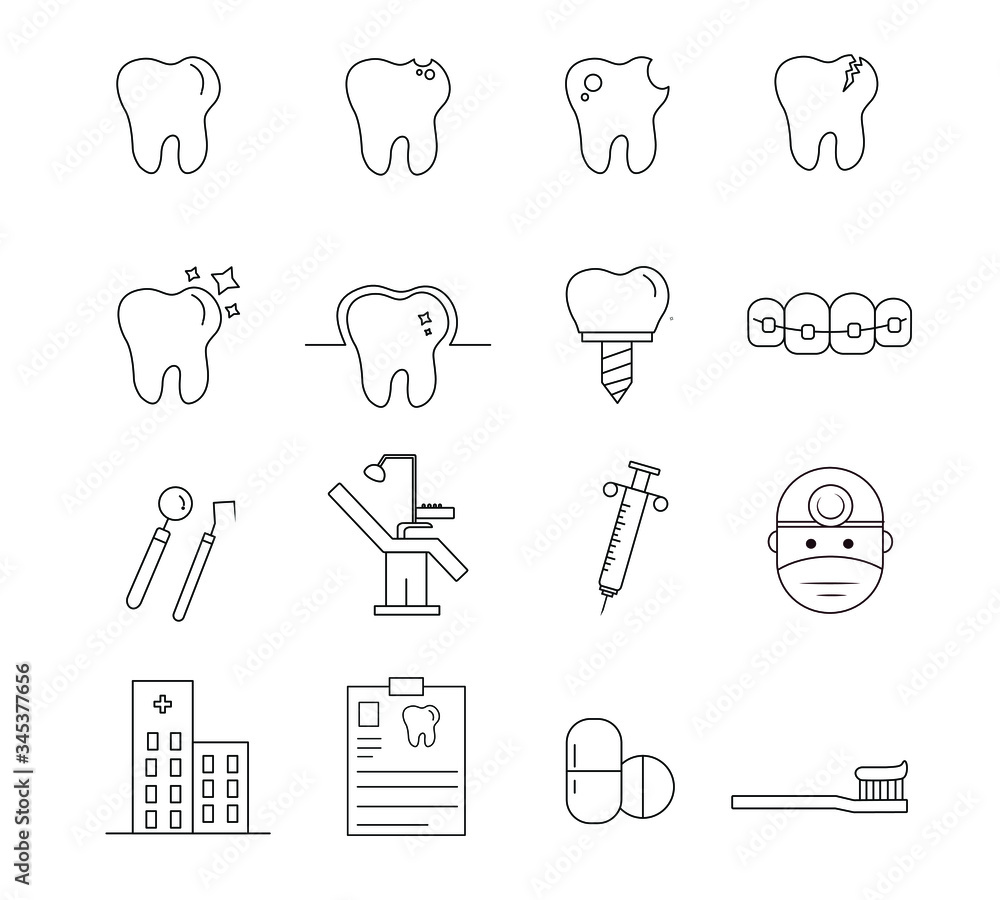 Dentist icon set on white background eps.10 Dentist icon set on white background eps.10