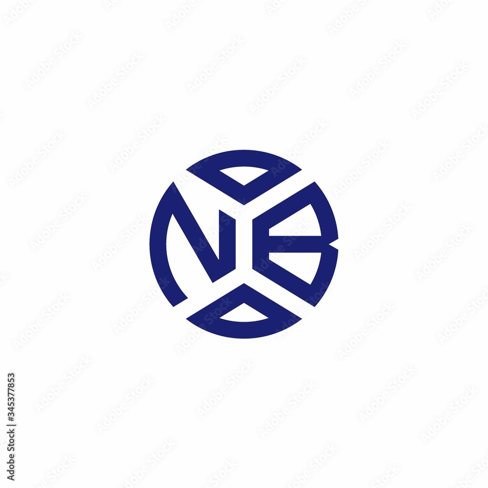 NB monogram logo with abstract shapes in modern style NB monogram logo with abstract shapes in modern style