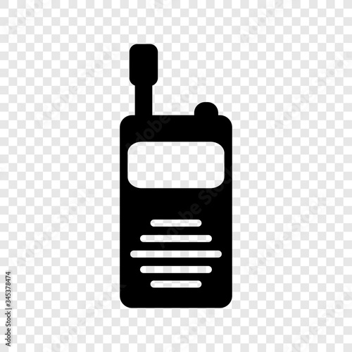 Walkie talkie icon on transparent grid