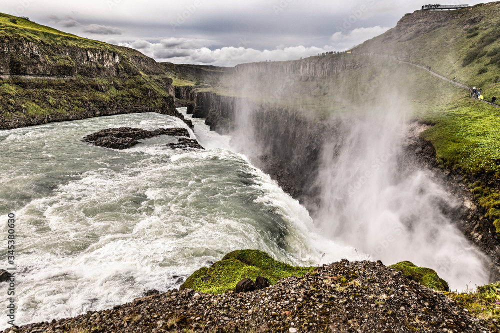 Gullfoss waterfall along the golden circle, Iceland Gullfoss waterfall along the golden circle, Iceland