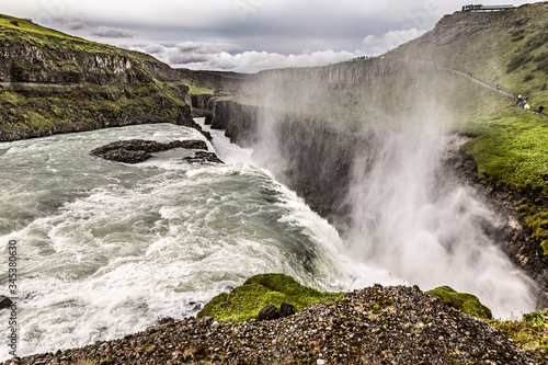 Gullfoss waterfall along the golden circle  Iceland