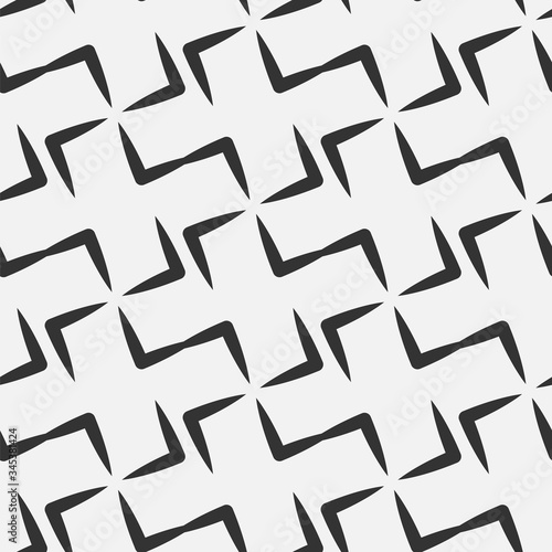 Monochrome seamless pattern of geometric elements.