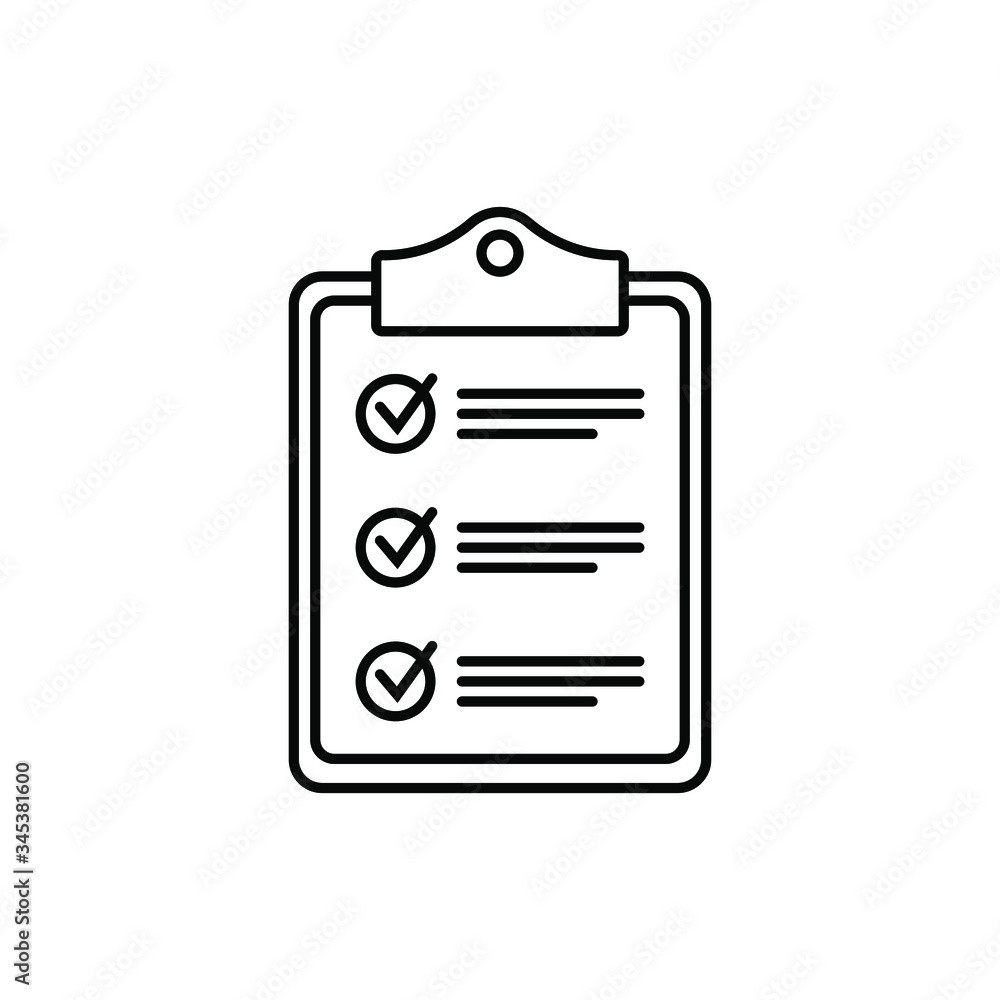 Clipboard with checklist icon, symbol for web site and app design. Vector illstration. Clipboard with checklist icon, symbol for web site and app design. Vector illstration.