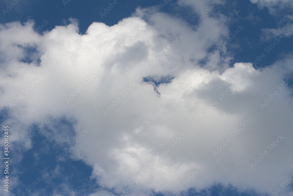 sunny big white clouds in clean blue sky, copy space sunny big white clouds in clean blue sky, copy space