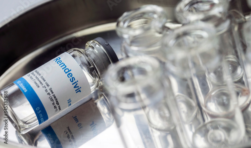 Принти на полотні Medication prepared for people affected by Covid-19, Remdesivir is a selective a