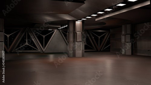 Space environment, ready for comp of your characters.3D rendering