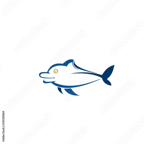 Dolphin design logo simple vector