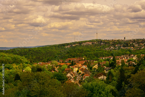 This is the view from Oesterfeld to a part of Stuttgart in the direction to the tv tower