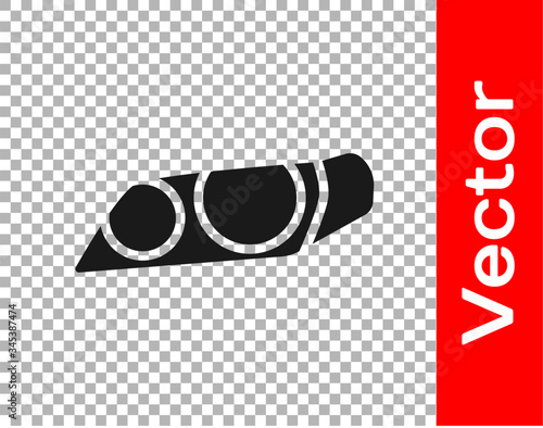 Black Car headlight icon isolated on transparent background.  Vector Illustration