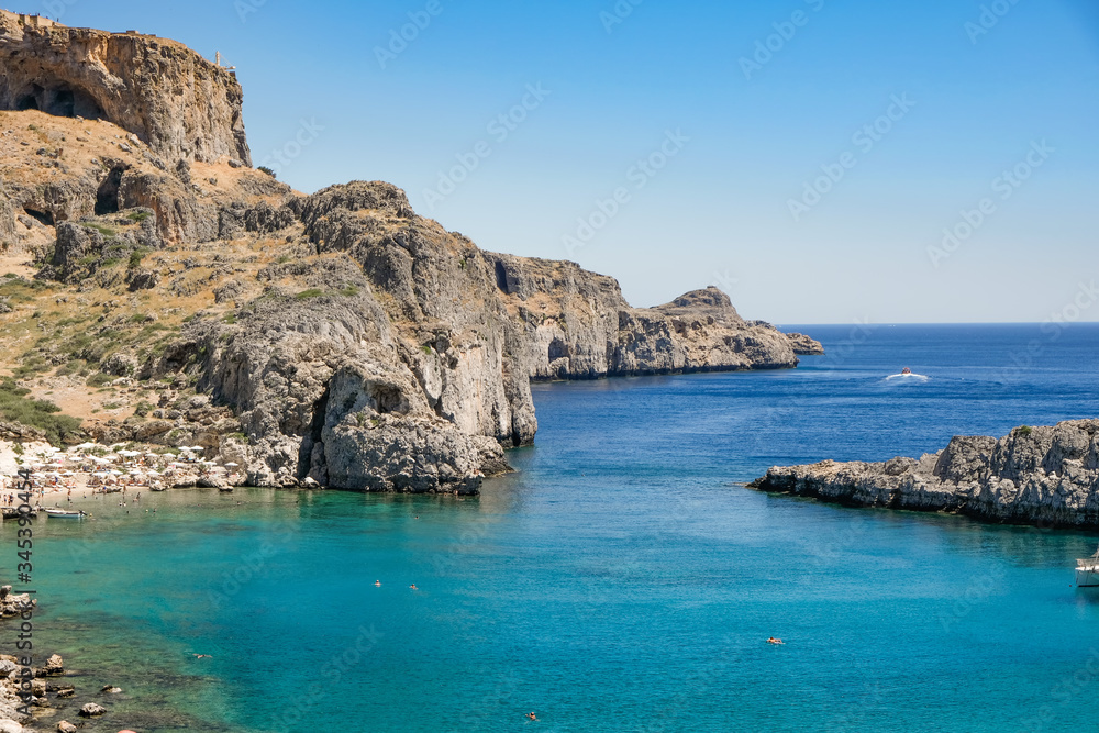 St. Paul's Bay in Lindos, Rhodes, Greece