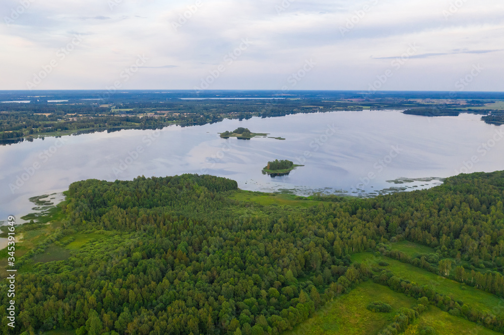 Island on Lake Vrevo, Leningrad Region, Russia. Northern nature of Russia. Travels.