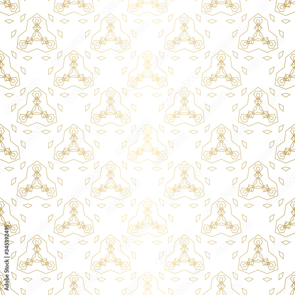 Geometric golden texture pattern. Abstract endless modern design background. Vector illustration eps 10.